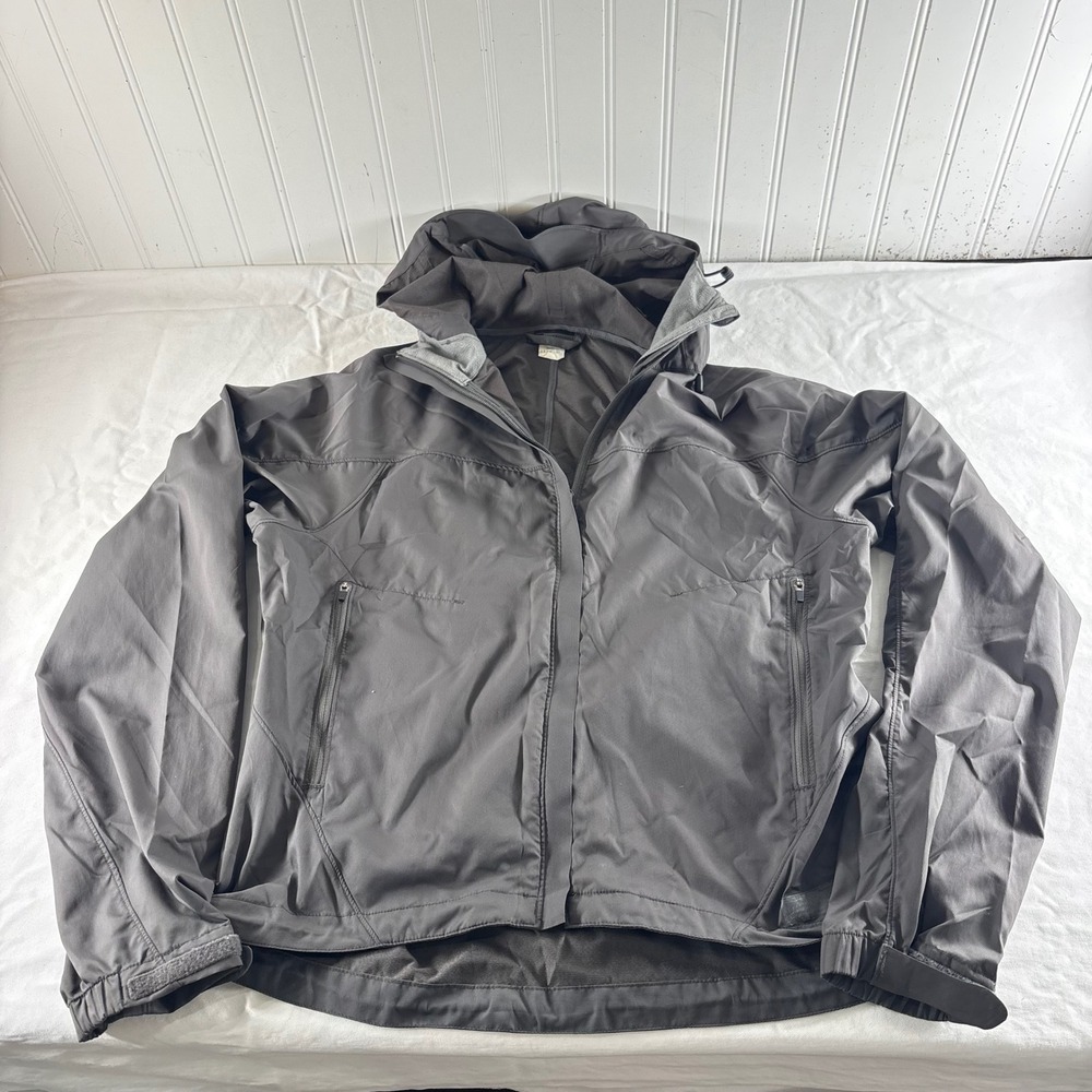 REI Recreational Equipment Inc Mens Gray Hooded Technical Shell Jacket 746511